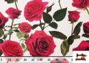 Comprar Tela Estampada de Algodón para Vestidos de Sevillana con Rosas color Blanco