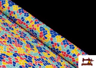 Comprar Tela de Fantasía Estampada Multicolor Imitación Estilo Gaudi