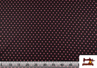 Tela de Topos Pequeños para Vestidos de Flamenco y Sevillanas color Malva