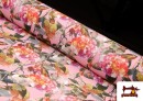 Comprar Tela de Algodón Estampado con Flores Grandes Multicolor color Rosa matices