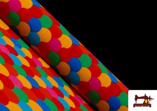 Tela de Fantasía Estampada Multicolor de  Carnaval