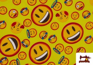 Tela Estampado Emoji Emoticono del Whats App