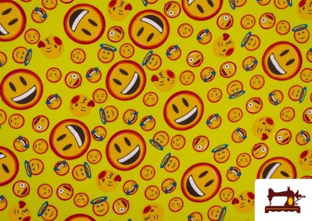 Venta de Tela Estampado Emoji Emoticono del Whats App