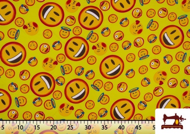Comprar online Tela Estampado Emoji Emoticono del Whats App