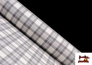 Comprar Tela de Cuadros de Viella Algodón color Gris