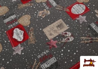 Comprar Tela de Loneta Estampado Navidad Esquí Ancho 140 cm