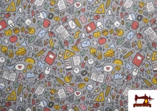 Comprar online Tela de Popelín estampado Hobbies