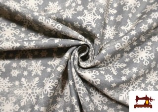 Comprar Tela de Loneta Copos de Nieve Ancho 280cm color Gris
