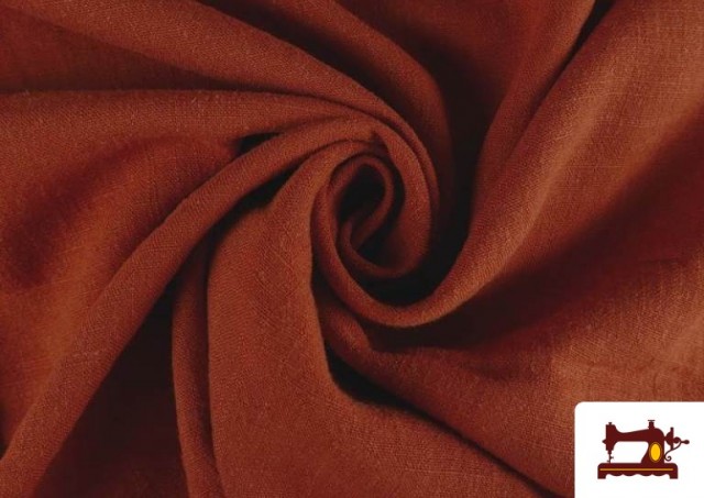 Tela de Lino Viscosa De Colores color Teja