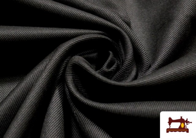 Venta de Tela de Sarga de Algodón 100% para Gabardinas color Negro
