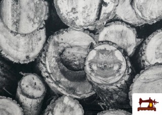 Tela de Loneta Rodajas de Madera