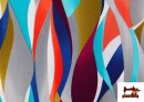 Venta de Tela de Loneta Ondas de Colores - Multicolor
