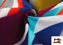 Venta online de Tela de Loneta Ondas de Colores - Multicolor
