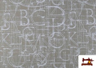 Venta de Tela de Loneta Estampado Letras Caligrafía