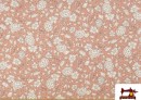 Venta de Tela de Algodón Orgánico Claveles de Colores color Rosa pálido