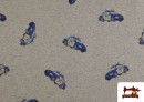 Tela de Sudadera Flannel Coches Policiales