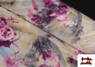 Tela de Crespón Estampado Japonés