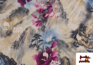 Comprar online Tela de Crespón Estampado Japonés