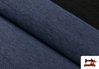 Tela de Micro Chenilla Con Topitos color Azul