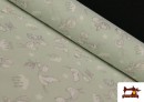 Venta online de Tela de Algodón Orgánico Estampado Cigueñas color Verde mint
