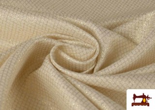 Tela de Jacquard Geométrico Dibujo Pequeño Dorado