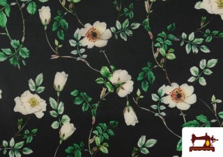 Comprar Tela de Crepe Estampado Flores de Jardín
