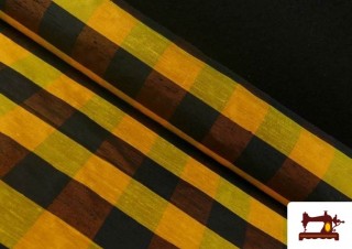 Comprar Tela de Seda Natural Shantung Tejido Cuadros Amarillo Comprar Tela de Seda Natural Shantung Tejido Cuadros Amarillo