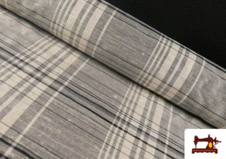 Tela de Seda Natural Shantung Cuadros Gris Tela de Seda Natural Shantung Cuadros Gris