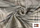 Venta online de Tela de Seda Natural Shantung Cuadros Gris