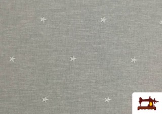 Venta de Tela de Cortina Estampado Estrellas Bordadas color Blanco Venta de Tela de Cortina Estampado Estrellas Bordadas color Blanco