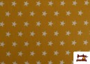 Tela de Algodón de Colores Estrellas 1cm color Mostaza