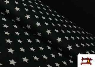 Comprar Tela de Algodón de Colores Estrellas Grandes color Negro