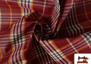 Comprar Tela Antimanchas Estampado de Cuadros de Colores color Rojo