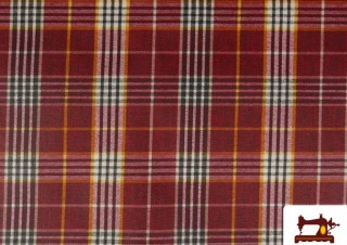 Comprar Tela Antimanchas Estampado de Cuadros de Colores color Rojo