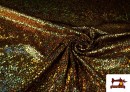 Venta online de Tela de Lycra con Holograma de Colores color Dorado