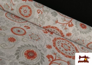 Tela de Loneta Mandalas Rojas