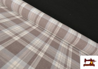 Tela de Viella Estampado Cuadros Clásicos Beige