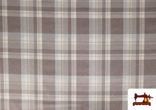 Venta de Tela de Viella Estampado Cuadros Clásicos Beige