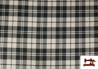 Venta de Tela de Viella Estampado Cuadros Negros