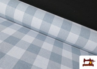 Tela de Viella Estampado Cuadros Azules