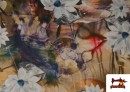 Venta de Tela de Neopreno Floral Naturaleza color Marrón
