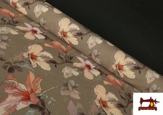 Tela de Crespón Floral Colores Beige Tela de Crespón Floral Colores Beige