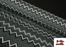 Tela de Punto Interlock Dibujo Pico Sierra color Gris