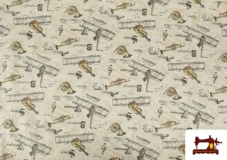 Comprar Tela de Algodón Estampado Violines