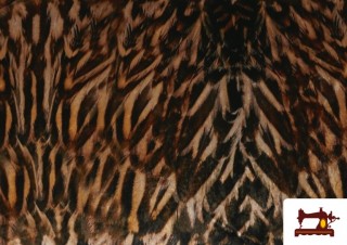 Tela de Terciopelo Martelé Estampado Plumas