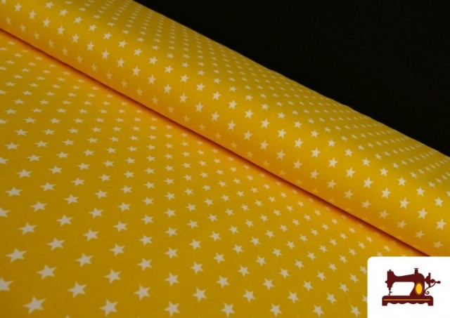 Venta online de Tela de Punto de Camiseta Estrellas de Colores color Amarillo