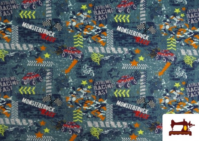 Venta de French Terry Estampado Coches de Carreras