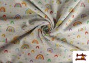 Venta online de Tela de Sudadera Flannel Arcoiris