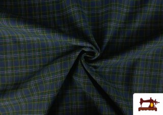 Venta online de Tela de Viella Estampado Cuadros Pequeños Azul