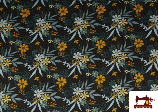 Comprar Tela de Viscosa Flores Ilustración